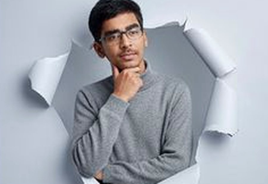 Teen boy smiling